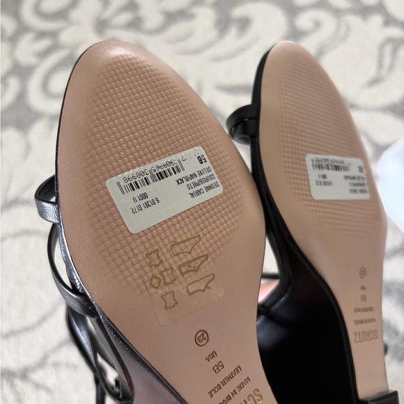 SCHUTZ Deonne Black Strappy Wrap Wedge Sandal NWT - Picture 7 of 7